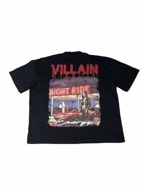 GSTR Villain Energy Night Ride T-Shirt Size XL Black Graphic Tee